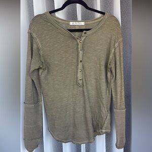 We The Free Olive Knit Henley Top